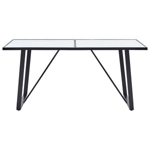 vidaXL Dining Table White 160 x 80 x 75 cm Tempered Glass