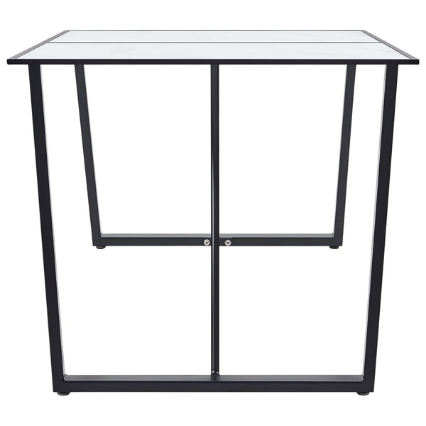 vidaXL Dining Table White 160 x 80 x 75 cm Tempered Glass