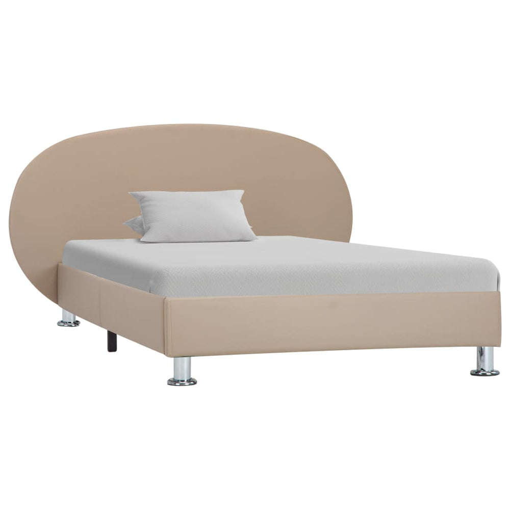 vidaXL Bed Frame Cappuccino Brown Faux Leather 100x200 cm
