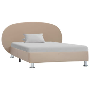 vidaXL Bed Frame Cappuccino Brown Faux Leather 100x200 cm