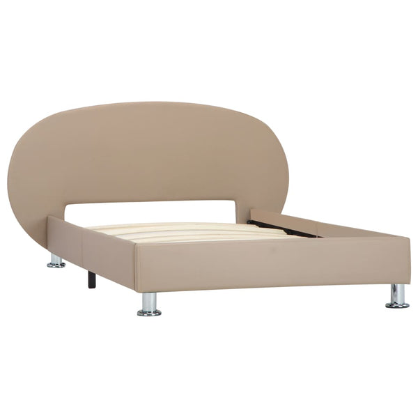 vidaXL Bed Frame Cappuccino Brown Faux Leather 100x200 cm