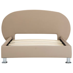 vidaXL Bed Frame Cappuccino Brown Faux Leather 100x200 cm
