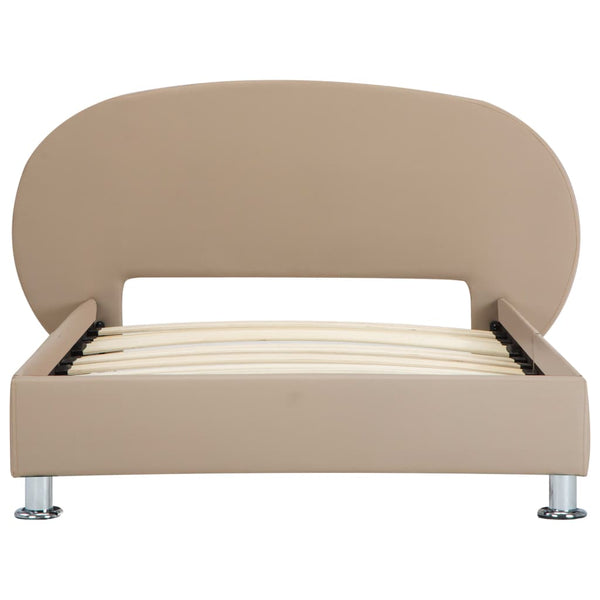 vidaXL Bed Frame Cappuccino Brown Faux Leather 100x200 cm