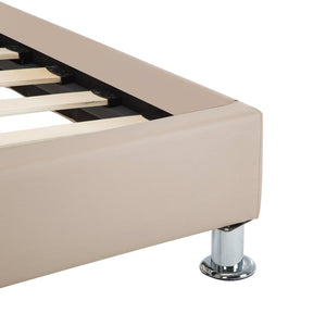 vidaXL Bed Frame Cappuccino Brown Faux Leather 100x200 cm
