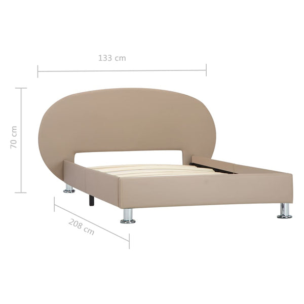 vidaXL Bed Frame Cappuccino Brown Faux Leather 100x200 cm