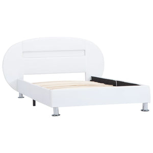 vidaXL LED Bed Frame White Faux Leather 100x200 cm