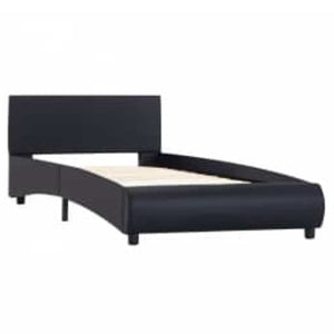 vidaXL LED Bed Frame Black Faux Leather 100x200 cm