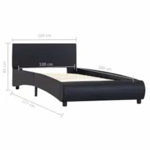 vidaXL LED Bed Frame Black Faux Leather 100x200 cm