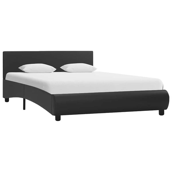 vidaXL Bed with LED Lighting without Mattress Black 120x200 cm