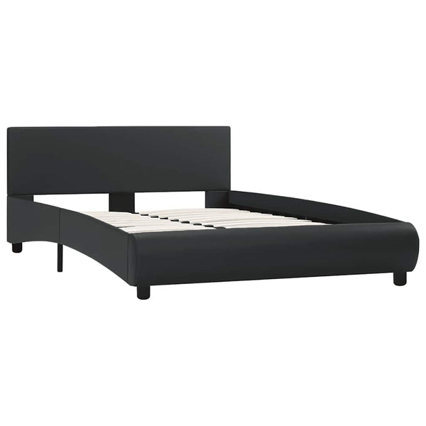 vidaXL Bed with LED Lighting without Mattress Black 120x200 cm