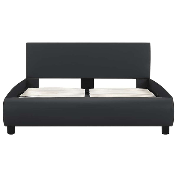 vidaXL Bed with LED Lighting without Mattress Black 120x200 cm