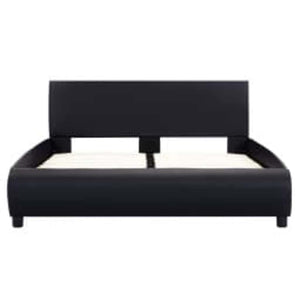 vidaXL LED Bed Frame Black Faux Leather 140x200 cm