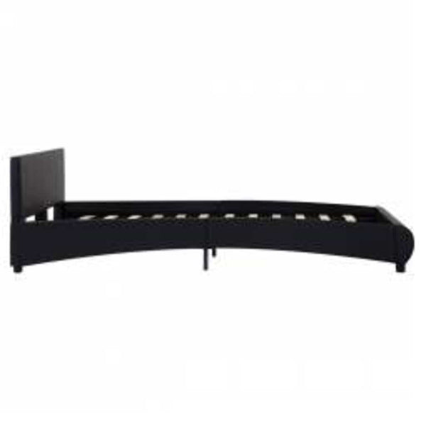 vidaXL LED Bed Frame Black Faux Leather 140x200 cm