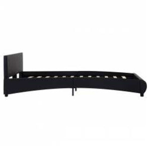 vidaXL LED Bed Frame Black Faux Leather 140x200 cm