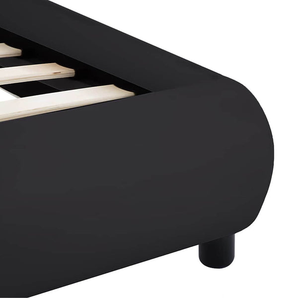 vidaXL LED Bed Frame Black Faux Leather 160 x 200 cm