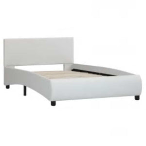 vidaXL LED Bed Frame White Faux Leather 90x200 cm