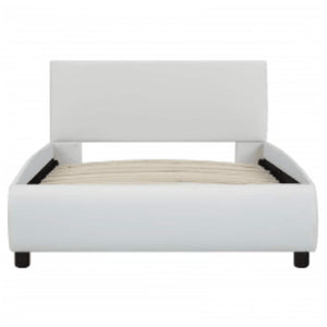 vidaXL LED Bed Frame White Faux Leather 90x200 cm