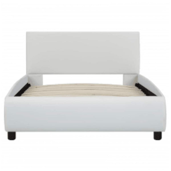 vidaXL LED Bed Frame White Faux Leather 90x200 cm