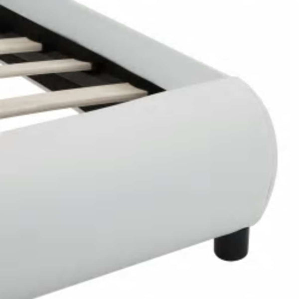 vidaXL LED Bed Frame White Faux Leather 90x200 cm