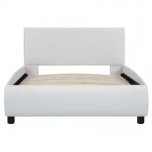 vidaXL LED Bed Frame White Faux Leather 100x200 cm