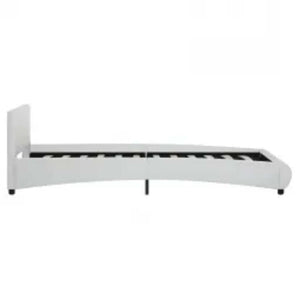 vidaXL LED Bed Frame White Faux Leather 100x200 cm