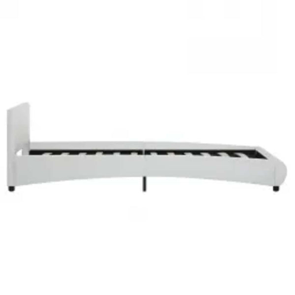 vidaXL LED Bed Frame White Faux Leather 100x200 cm