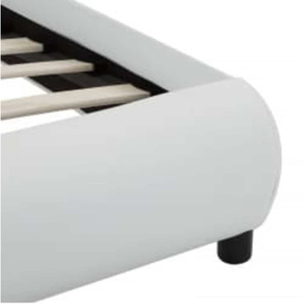 vidaXL LED Bed Frame White Faux Leather 100x200 cm