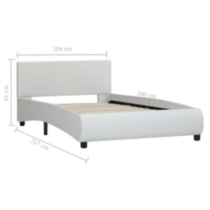 vidaXL LED Bed Frame White Faux Leather 100x200 cm
