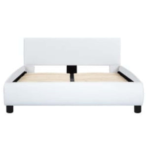 vidaXL LED Bed Frame White Faux Leather 120x200 cm