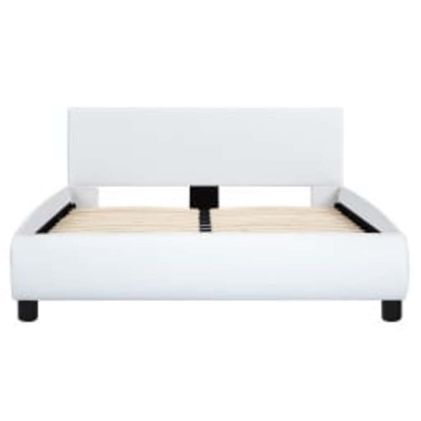 vidaXL LED Bed Frame White Faux Leather 120x200 cm