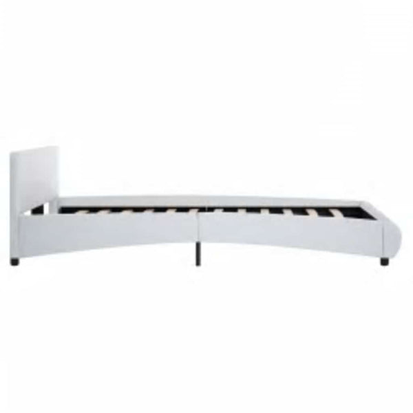 vidaXL LED Bed Frame White Faux Leather 120x200 cm