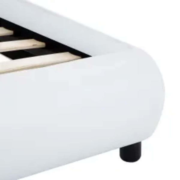 vidaXL LED Bed Frame White Faux Leather 120x200 cm