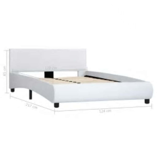 vidaXL LED Bed Frame White Faux Leather 120x200 cm