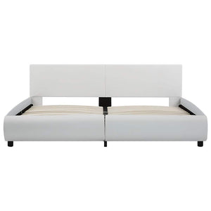vidaXL LED Bed Frame White Faux Leather 160x200 cm