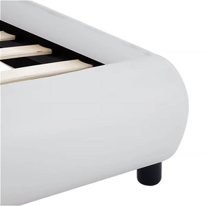 vidaXL LED Bed Frame White Faux Leather 160x200 cm