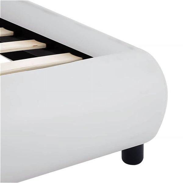 vidaXL LED Bed Frame White Faux Leather 160x200 cm