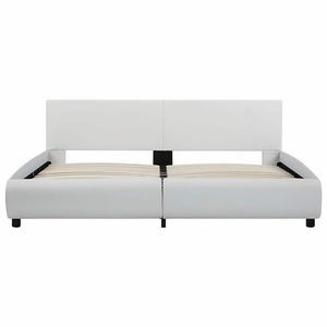 vidaXL LED Bed Frame White Faux Leather 180x200 cm