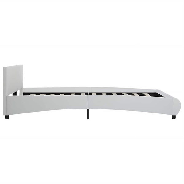 vidaXL LED Bed Frame White Faux Leather 180x200 cm
