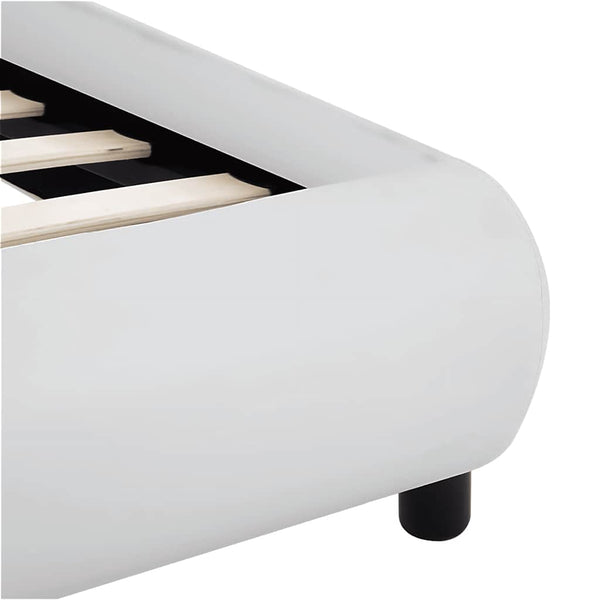 vidaXL LED Bed Frame White Faux Leather 180x200 cm