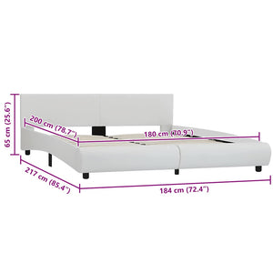 vidaXL LED Bed Frame White Faux Leather 180x200 cm