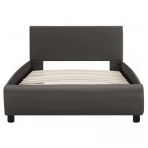 vidaXL LED Bed Frame Gray Faux Leather 90x200 cm