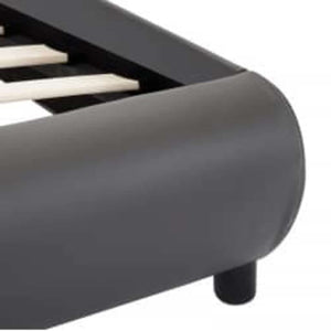 vidaXL LED Bed Frame Gray Faux Leather 90x200 cm