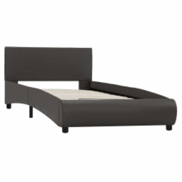 vidaXL LED Bed Frame Grey Faux Leather 100x200 cm