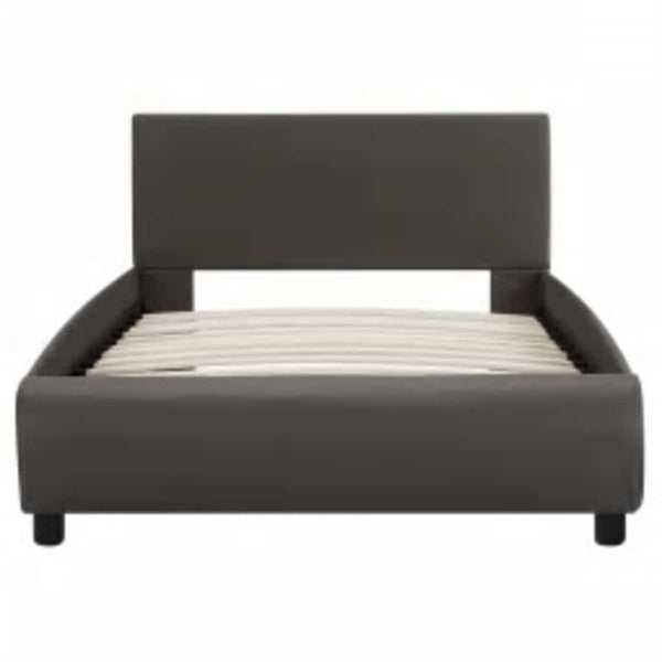 vidaXL LED Bed Frame Grey Faux Leather 100x200 cm