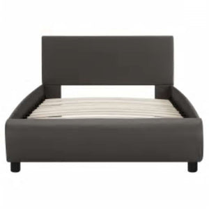 vidaXL LED Bed Frame Grey Faux Leather 100x200 cm