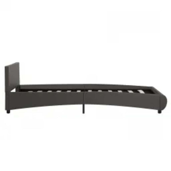 vidaXL LED Bed Frame Grey Faux Leather 100x200 cm