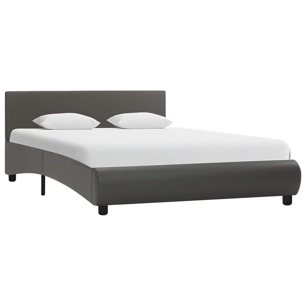 vidaXL LED Bed Frame Grey Faux Leather 120x200 cm