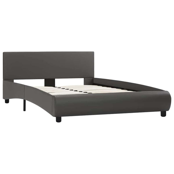 vidaXL LED Bed Frame Grey Faux Leather 120x200 cm