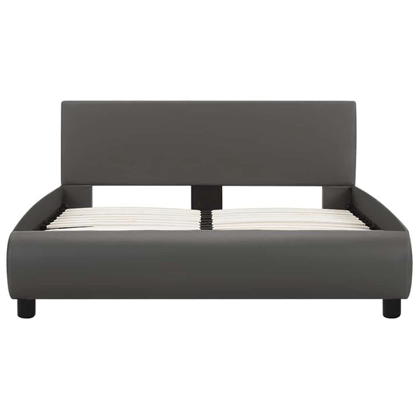 vidaXL LED Bed Frame Grey Faux Leather 120x200 cm