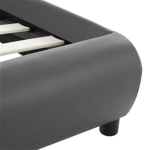 vidaXL LED Bed Frame Grey Faux Leather 120x200 cm